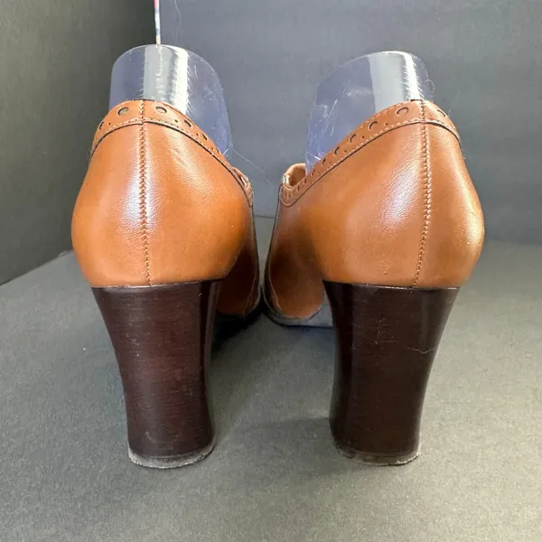 Franco Sarto Womens size 10 Square Toe Western Leather Bootie Heel Brown - Image 5