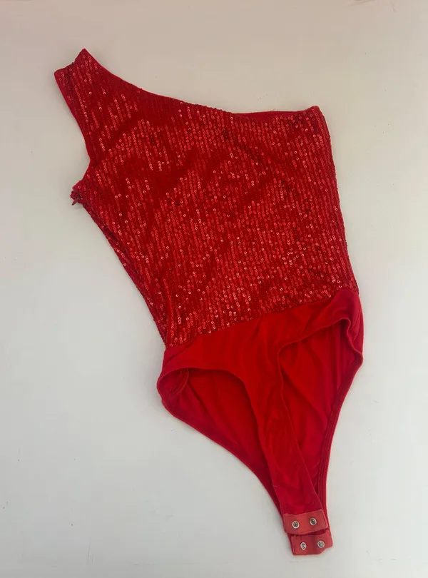 Revolve Supper down Red Sparkles Body Suit - Image 4