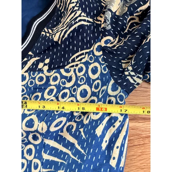 Maeve Anthropologie Sporty Chevron Dress Mixed Print Kantha Fit Flare Dress 8 - Image 7