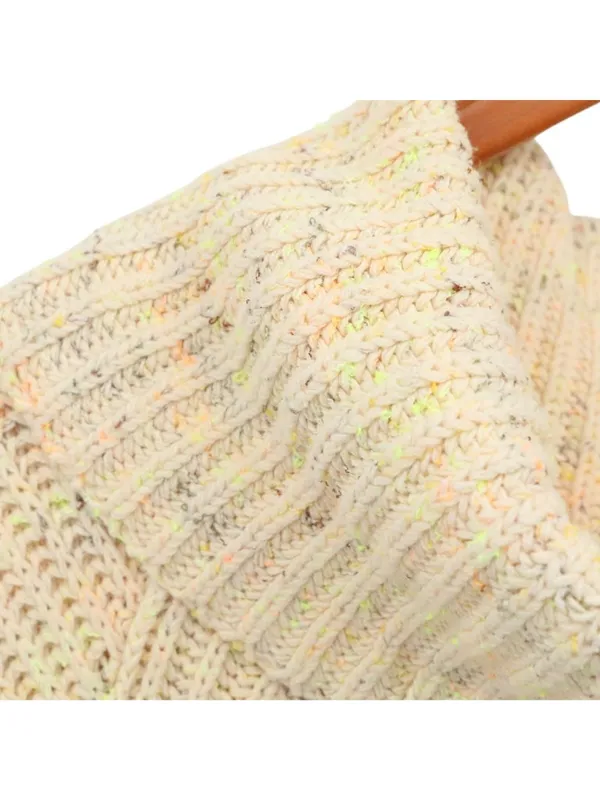 Free People Leo Sassy Peach Speckled Slouchy Turtleneck Oversized Sweater S - Image 5