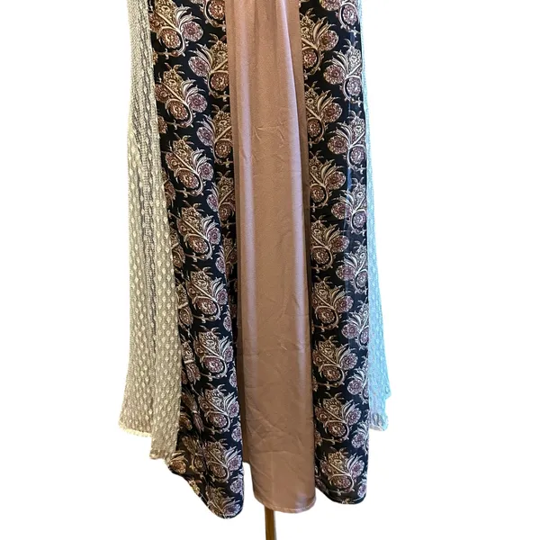 Ryu : Dress Womens Multi Fabric Beige A Line Lace Boho Cottage Back Bow SZ M Y2K - Image 4
