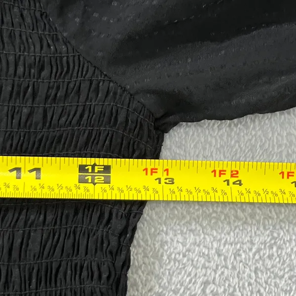 August Sky Smocked Maxi Dress S Black Long Sleeve Square Neck Cottagecore‎ Boho - Image 10