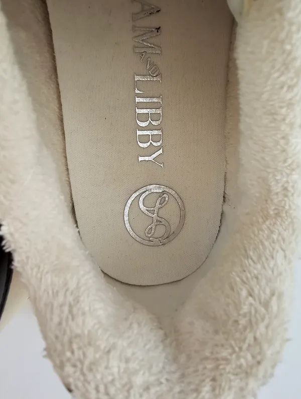 ​Sam & Libby Cream & Taupe Suede Strap Sneakers Sherpa Lined Gum Sole - Women's - Image 7