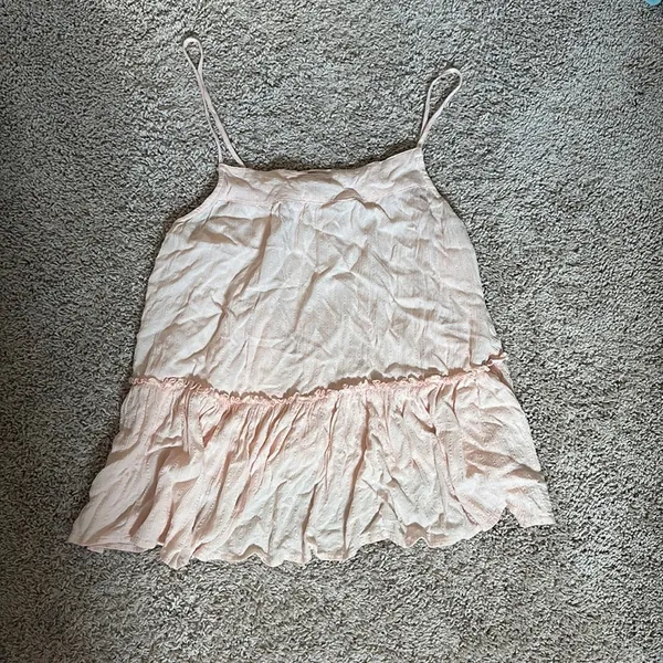 American Eagle light pink tie back tank top Sz L - Image 3