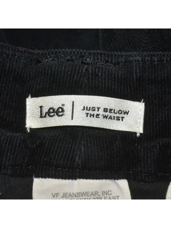 Lee Womens 14 M Black Corduroy Pants Just Below Waist Stretch Straight Leg - Image 6