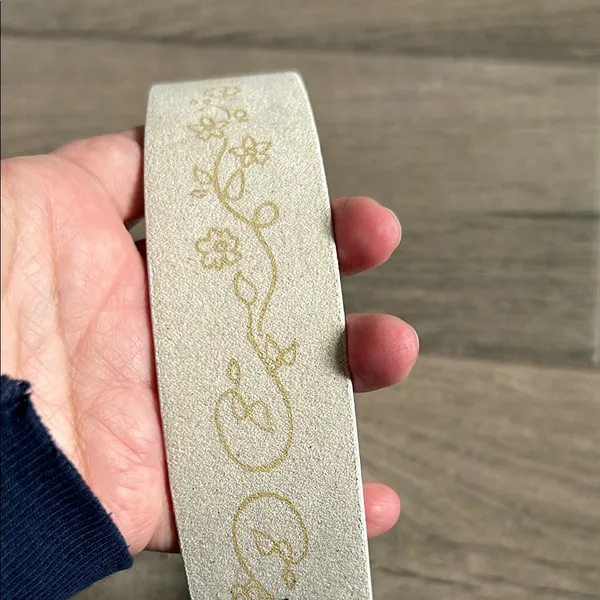 Absolutely Cream Belt with Gold Floral Design - Image 3