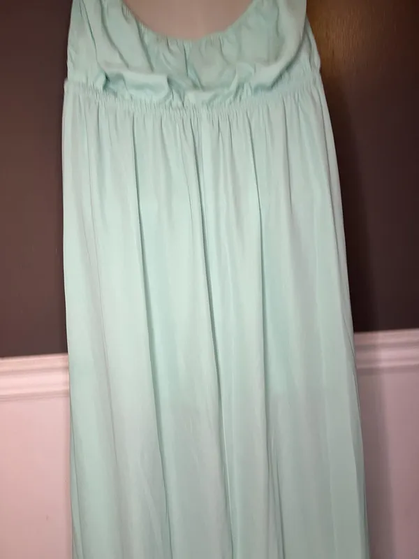 Show Me Your MuMu Dress Womens Large Green Halter Backless Chiffon Maxi Slit - Image 9