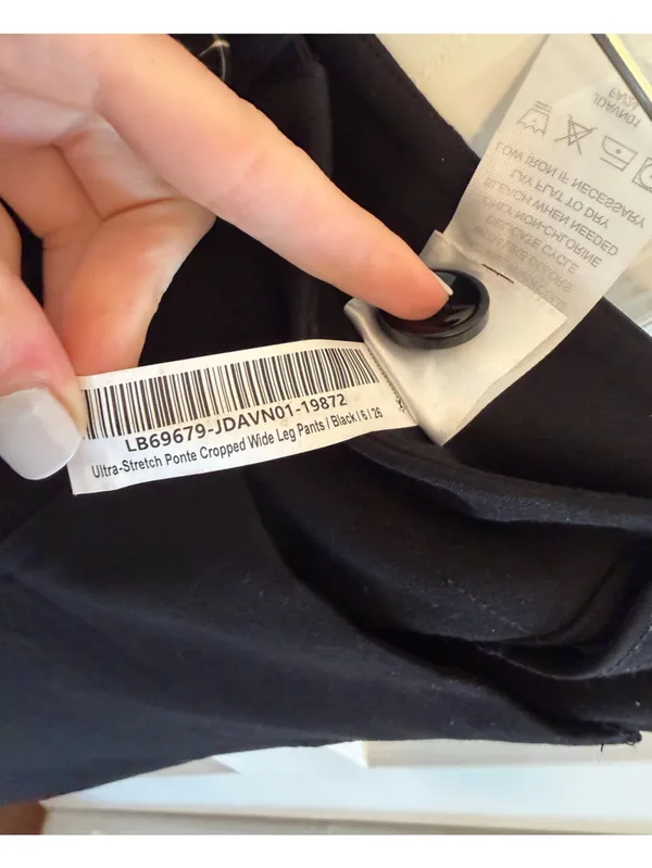 Quince Ultra Stretch Ponte Cropped Wide Leg Pants Black Size 6 - Image 5