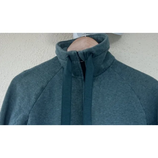 Lululemon &go Take-Off Fleece Heathered Deep Green Jacket 4 Yoga Hike Athleisure - Image 3