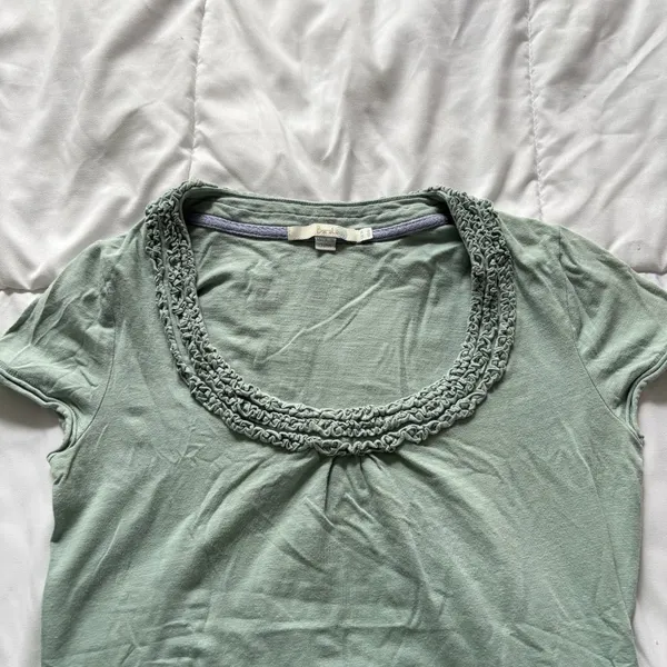 Vintage 90s Y2K Mint Green Womens Size 6 Green‎ T Shirt Baby Tee Round Neck - Image 2
