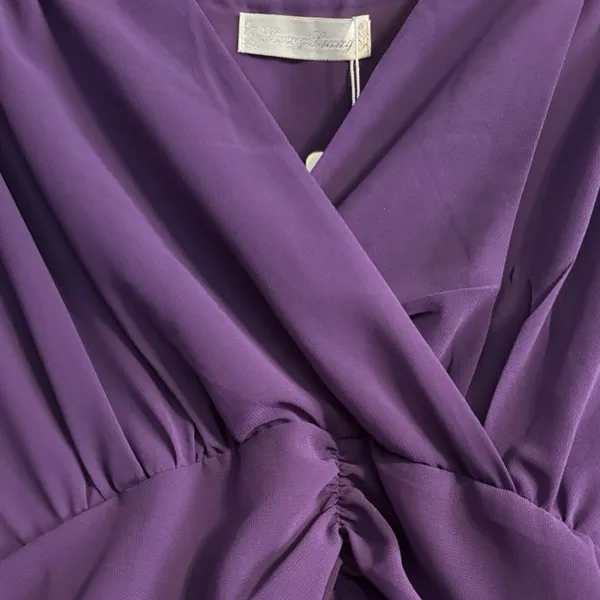Liang Liang Purple High Low Dress Size missing - Pit to pit 19” across - Image 4