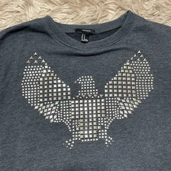 Forever 21 studded eagle sweatshirt medium - Image 3