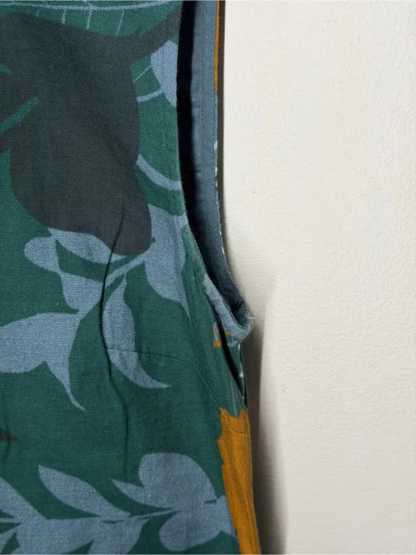 Anthropologie Floral‎ Linen Blend Shift Dress Artsy Botanical Boho Lagenlook PM - Image 5