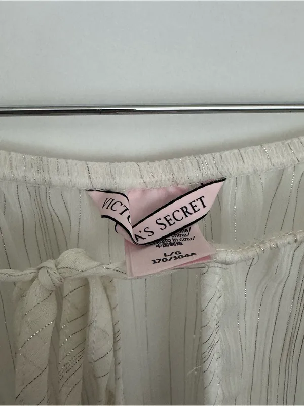 Victoria’s Secret off shoulder sheer white glitter romper swimsuit cover Large - Image 2