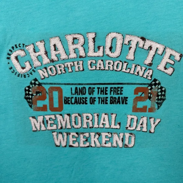 Next Level Apparel New Charlotte NC Memorial Day Weekend‎ Top Medium Blue Racing NASCAR Military - Image 8