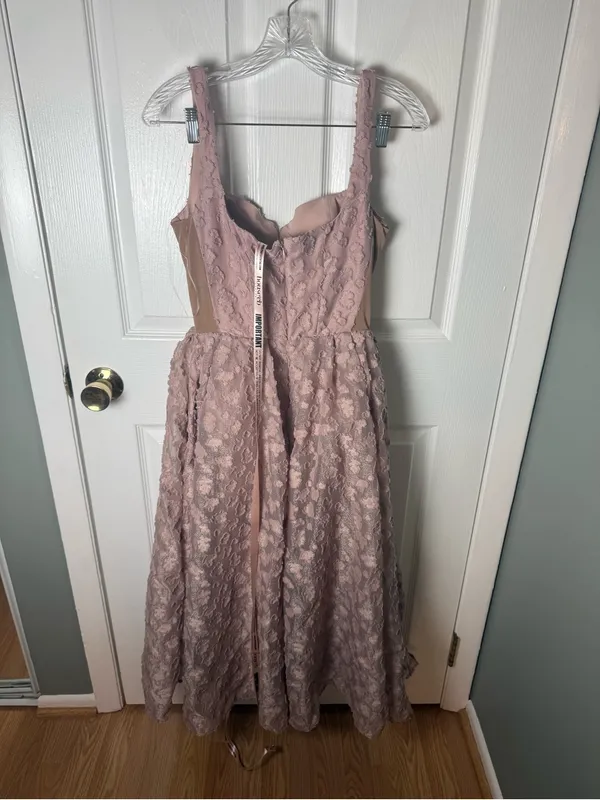House of CB Lovely French Rose Jacquard Sweetheart Neckline Midi Dress M - Image 5
