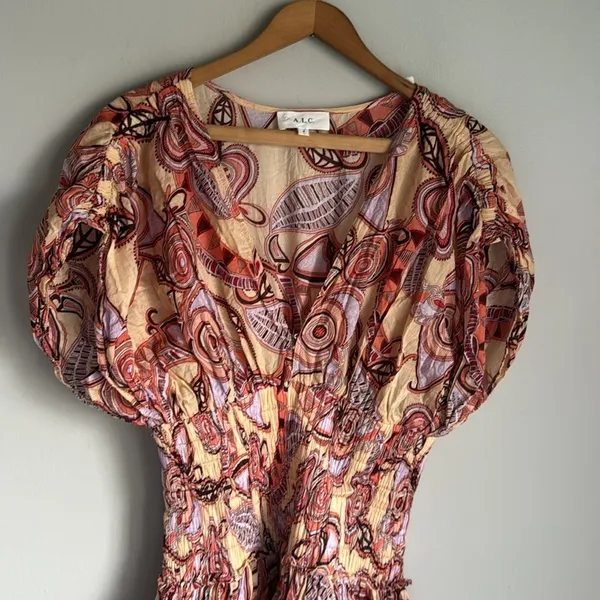 A.L.C. Frank Luna Cotton Smocked Waist Dress 4 - Image 5