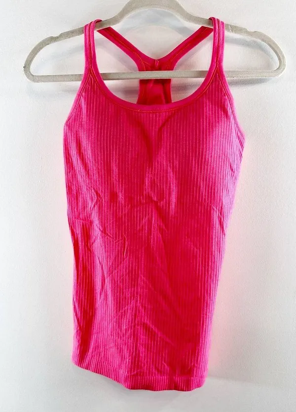 Lululemon Ebb to Street Ribbed Racerback Tank Top Lip Gloss Pink 6 - Image 4