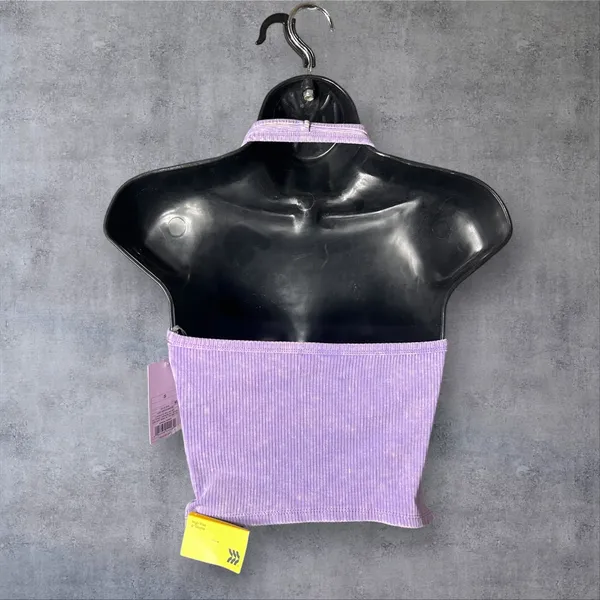 NEW All in Motion Shorts‎ Tank Top Set Women S Purple Ribbed High Waisted Crop - Image 3