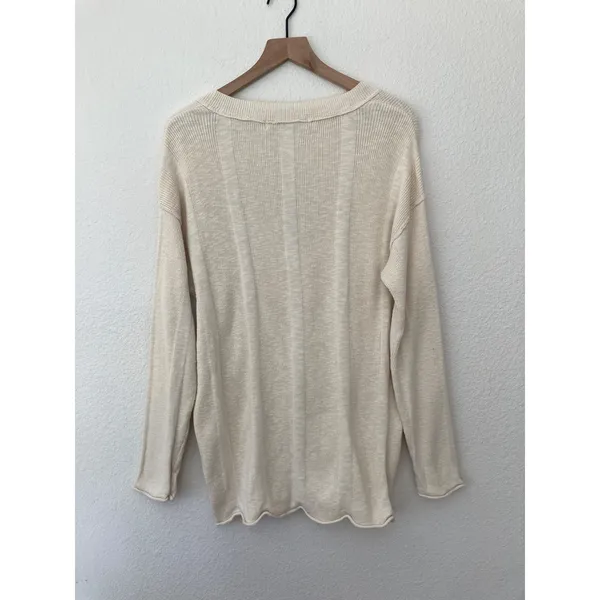 Free People Gritty Boho Granola Girl Earthcore Linen Cotton Shirt Top Medium - Image 7