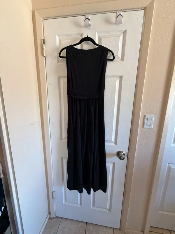Belle Poque Black Sleeveless Ruched Waist Maxi Dress Small - Image 7