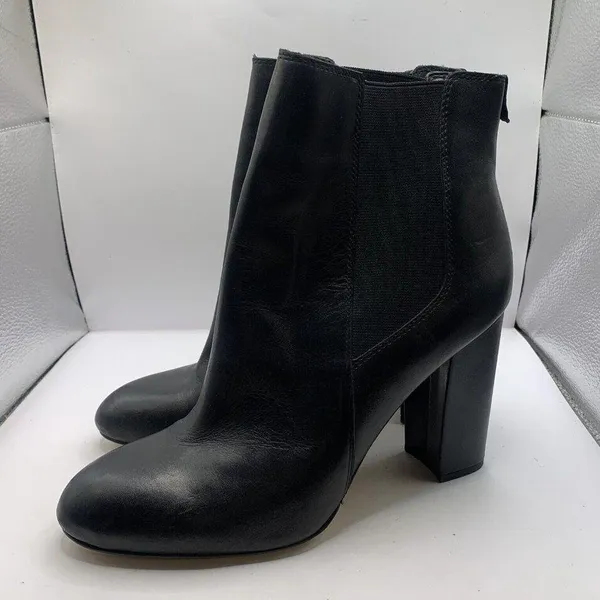 Sam Edelman Women's Case Leather Block-Heel Booties Black size 10 Ankle D17 - Image 11