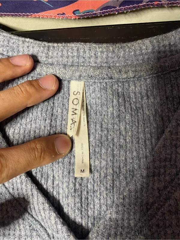 Soma Light Gray Heathered Henley Tunic - Image 2
