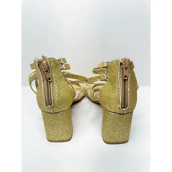 Zigi Soro Sandals Size‎ 6 Gold Open Toe Ankle Strap Dress Heels Sparkly - Image 6