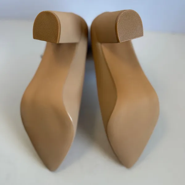 Chollima Womens Pointed Toe Block Heel Pumps Beige Tan Size 8.5 Business Dressy‎ - Image 11