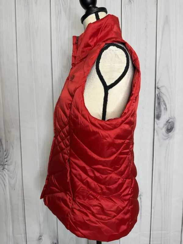 The North Face Aconcagua 550 Down Puffer Vest Womens Sz L Red Full Zip Quilted - Image 6