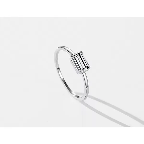NEW Emerald‎ Cut 5A CZ Ring | Rhodium 925 Sterling Silver, 6 - Image 12
