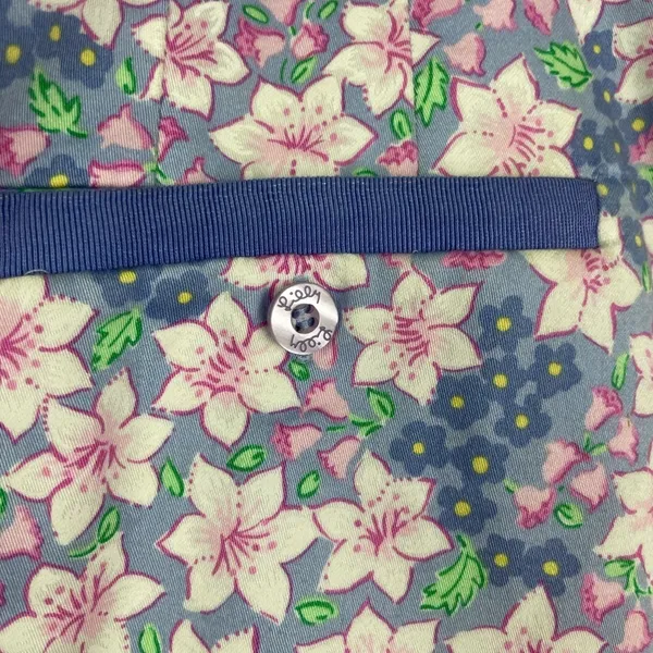 Vintage Lilly Pulitzer Blue Pink‎ Ditsy Flower 100% Cotton Mini Skirt - Image 7