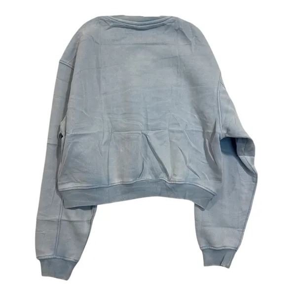 Cropped V-Neck Sweatshirt Women’s Small NEW light pastel Dusty Blue - Image 5