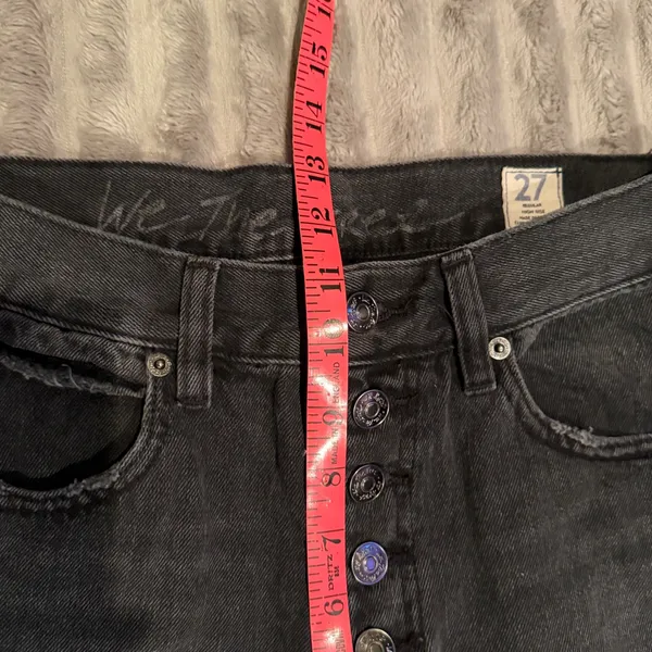We The Free‎ Free People High Rise Button Fly Distressed Straight Leg Jeans 27 - Image 6