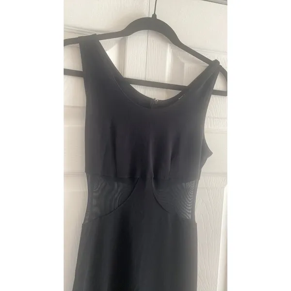 Miss California Mesh Cutout Midi Dress Womens Size M Black Vintage Y2K - Image 2