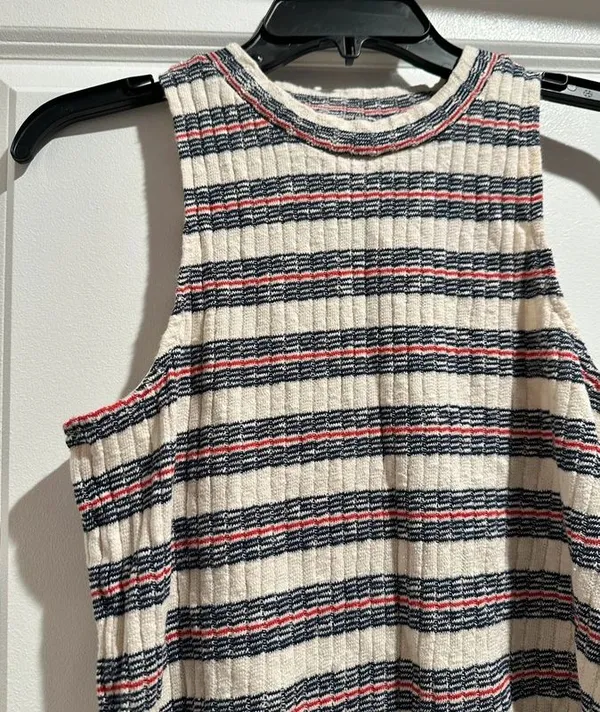 Madewell Striped Knitted Sleeveless Tank Top - Image 2