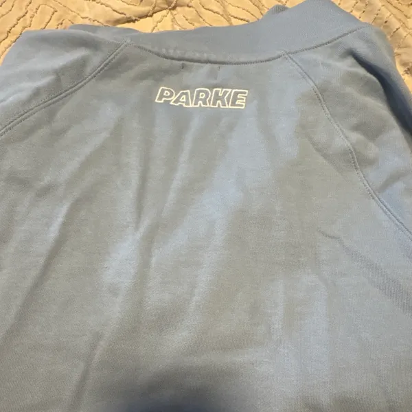 Parke x target snap blue mockneck sweatshirt  - Image 4