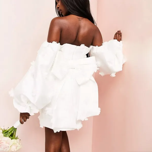 ASOS LUXE silk 3D floral appliqué dress - Image 4