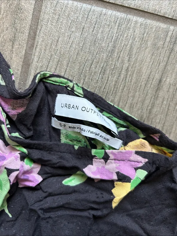 Urban Outfitters Black Floral Smocked Mini Dress - Image 2