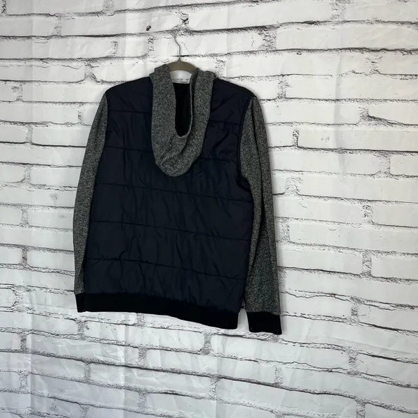Ocean Current Women’s Puffer Jacket XL Black Gray Two Tone Button Up Hoodie Y2K - Image 10