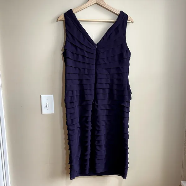 Adrianna Papell ruffle‎ purple midi dress mother of the bride women's 12 formal - Image 6