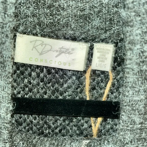 RD Style Animal Print Half Zip Turtleneck Sweater Black & Grey - Image 4