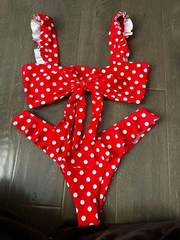 Polka Dot Bikini Red - Image 2