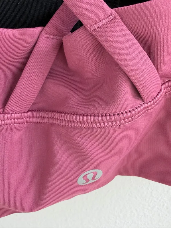 Lululemon Energy Bra Longline Pink Mauve Size 6 Strappy Crossback Sports Bra - Image 6