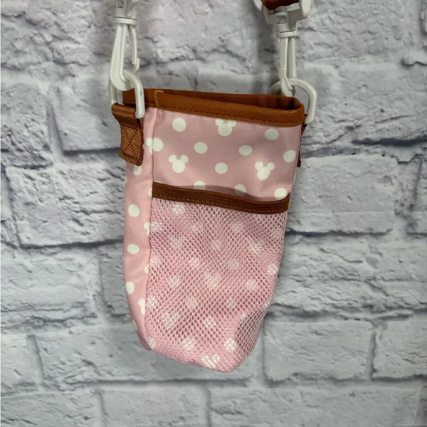 Bioworld Disney Mickey Minnie Pink Polka Dot Water Bottle‎ Crossbody Pouch - Image 3