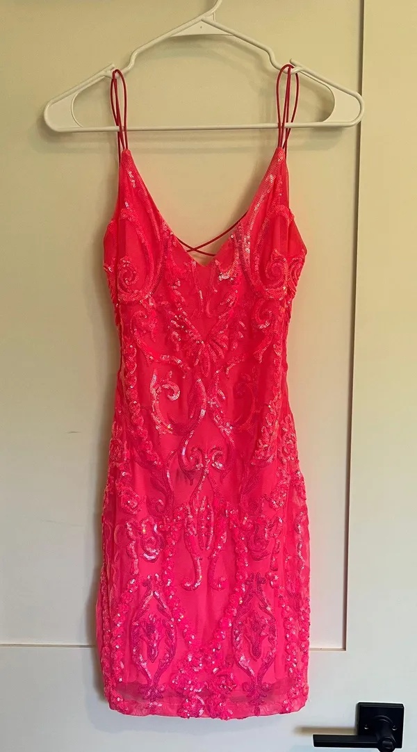 Hot Pink Dress Size 8 - Image 2