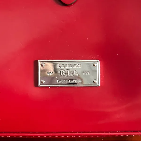 Vintage Lauren Ralph Lauren Cow Leather Red Shoulder Bag Y2K Country Western - Image 2
