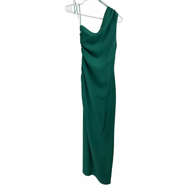 Mango Asymmetric Dress with Draped Details Naty Green NWT Size 2/XS - Image 7