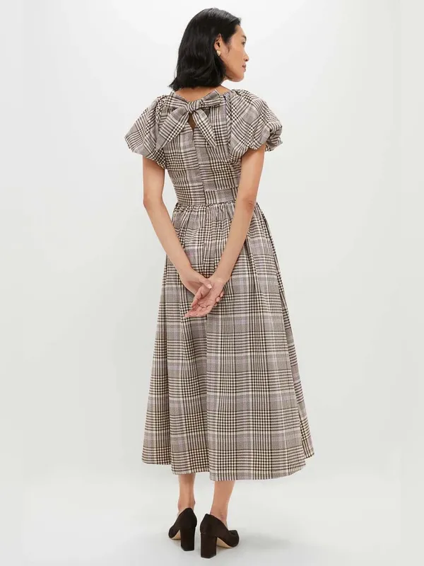 Anthropologie EN SAISON Brown Taupe Lavender Charleigh Maxi Dress - Image 5