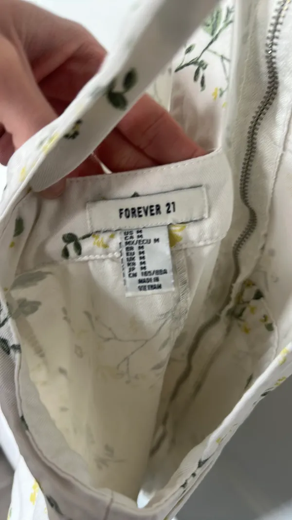 Forever 21 Floral Overall White Dress - Image 3